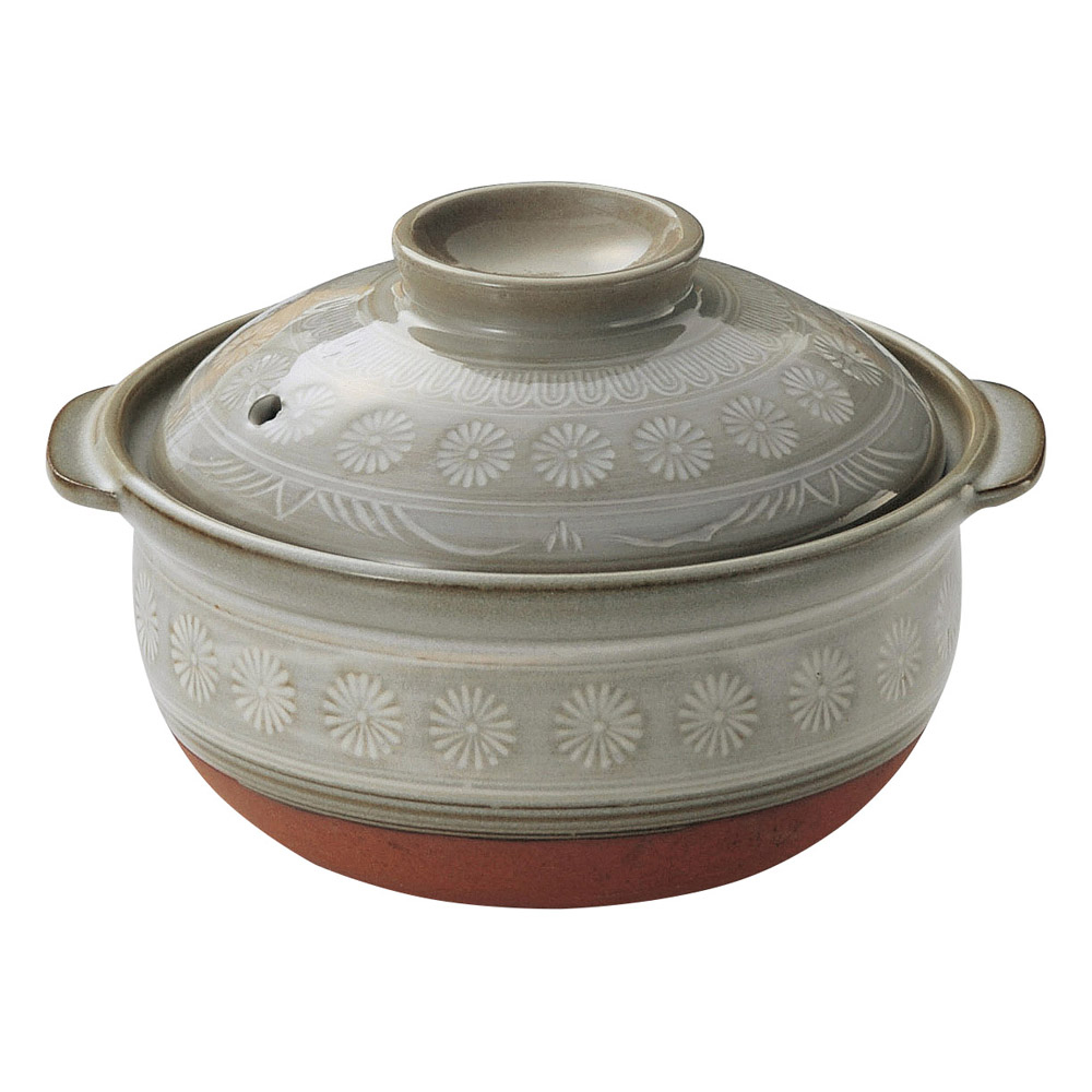 雑炊鍋 ス399-098 | 銀峯三島 | 土鍋オープン | 業務用食器卸カタログ