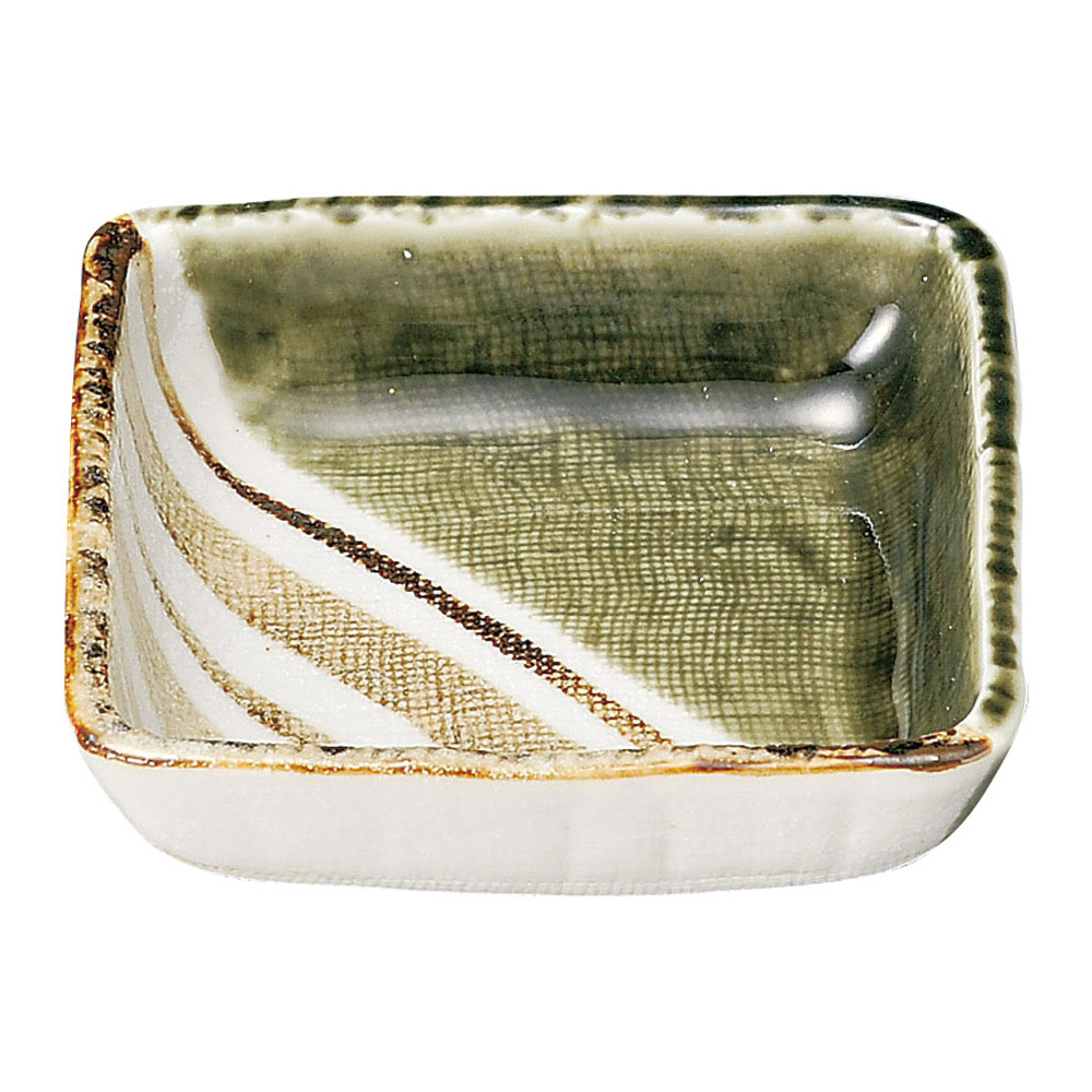 和食器 ロ466-198 織部ストライプ 6.0丸皿