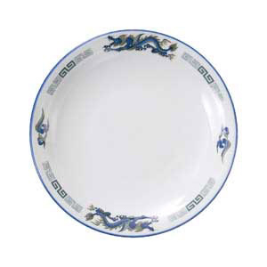 9吋丸皿 ホ666-718 | ルリ白竜 | 中華オープン | 業務用食器卸