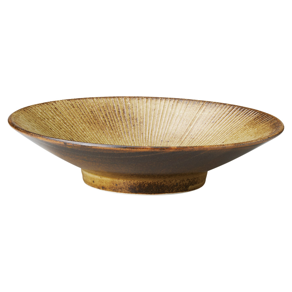 見つけた方はラッキー　焙り出し　鱗文　みつ豆鉢 千段9.0めん鉢 ラ456-248 | わび 朽葉 | 和陶オープン | 業務