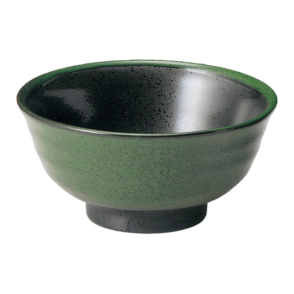 グリーンピース 真野山焼 吾川窯 数茶碗 十客 共箱 V R8893B グリーン